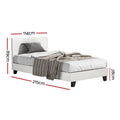 Artiss King Single Bed Frame White Boucle Hybrid Mattress Set