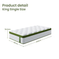 Artiss King Single Bed Frame White Boucle Hybrid Mattress Set