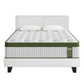 Artiss Queen Bed Frame White Leather Hybrid Mattress Set