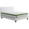Artiss DOUBLE Bed Frame White PVC Leather Platform Hybrid Mattress
