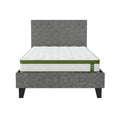 Artiss BedStory Single Bed Frame and Mattress Set, 30cm Hybrid Cooling Gel Mattress with Grey Upholstered Wooden Platform Base, Modern Bedroom Furniture Bundle