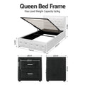 Artiss King Single Bed Frame Storage White Leather Gas Lift Set