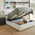 Artiss King Single Bed Frame Storage White Leather Gas Lift Set