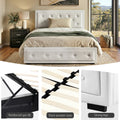 Artiss King Single Bed Frame Storage White Leather Gas Lift Set