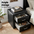 Artiss King Single Bed Frame Storage White Leather Gas Lift Set