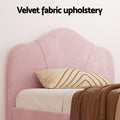 Artiss King Single Storage Bed Frame Velvet Pink Bedside Table
