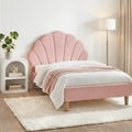 Artiss KING SINGLE Bed Frame Pink Velvet Scallop Headboard Bedside