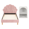 Artiss KING SINGLE Bed Frame Pink Velvet Scallop Headboard Bedside