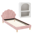 Artiss KING SINGLE Bed Frame Pink Velvet Scallop Headboard Bedside