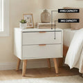 Artiss Double Bed Frame Scallop Headboard Pink Velvet 2 Drawer