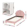 Artiss King Single Bed Frame Pink Velvet Scallop Headboard+2 Bedside
