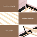Artiss King Single Bed Frame Pink Velvet Scallop Headboard+2 Bedside