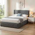 Artiss Queen Gas Lift Bed Frame 2 Drawer Bedside Table Set