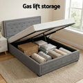 Artiss Queen Gas Lift Bed Frame 2 Drawer Bedside Table Set