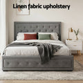 Artiss Queen Gas Lift Bed Frame 2 Drawer Bedside Table Set