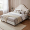 Artiss QUEEN Bed Frame Storage Scalloped Velvet Headboard Wood Base