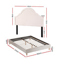 Artiss QUEEN Bed Frame Storage Scalloped Velvet Headboard Wood Base