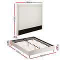 Artiss Queen Bed Frame Upholstered Headboard Linen Beige