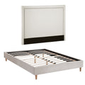 Artiss Queen Bed Frame Upholstered Headboard Linen Beige