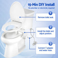 Cefito Bidet Attachment Dual Nozzle Self-Cleaning Cold Water Toilet