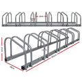 Weisshorn 6 Bike Stand Rack Floor Storage Parking Holder Silver