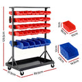 Giantz 74 Bin Storage Rack Mobile Double Sided Workshop Organiser