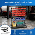 Giantz 74 Bin Storage Rack Mobile Double Sided Workshop Organiser