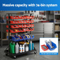 Giantz 74 Bin Storage Rack Mobile Double Sided Workshop Organiser