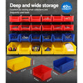 Giantz 48 Bin Wall Mounted Peg Board Storage Rack