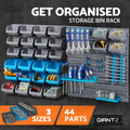 Giantz 44 Storage Bin Rack Wall Peg Board