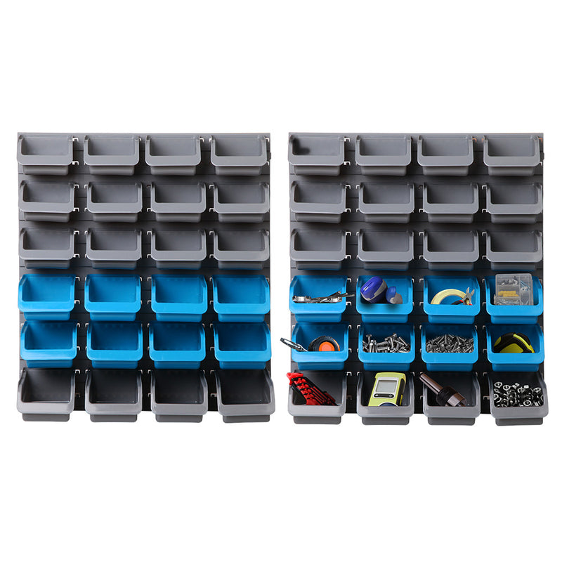 Giantz 48 Bin Wall Mounted Storage Rack Steel Board