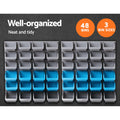Giantz 48 Bin Wall Mounted Storage Rack Steel Board