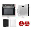 Devanti 80L Built-in Electric Oven Convection Grill Stainless Steel