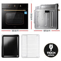 Devanti 60cm Built-In Electric Oven 80L Gross 9 Functions Black