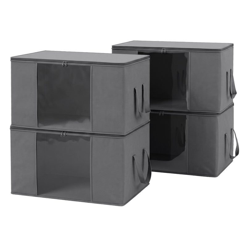 Artiss Blanket Storage Bags Box X4 Clothes Quilt Container 84L Organiser Grey