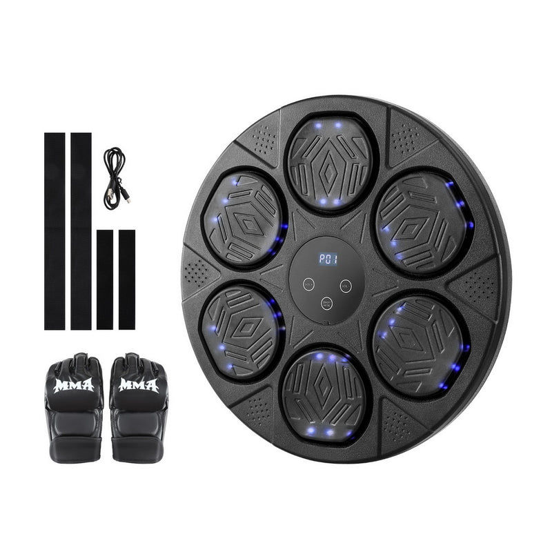 Everfit Boxing Machine Bluetooth Wall Mount Punch Target LED Gloves