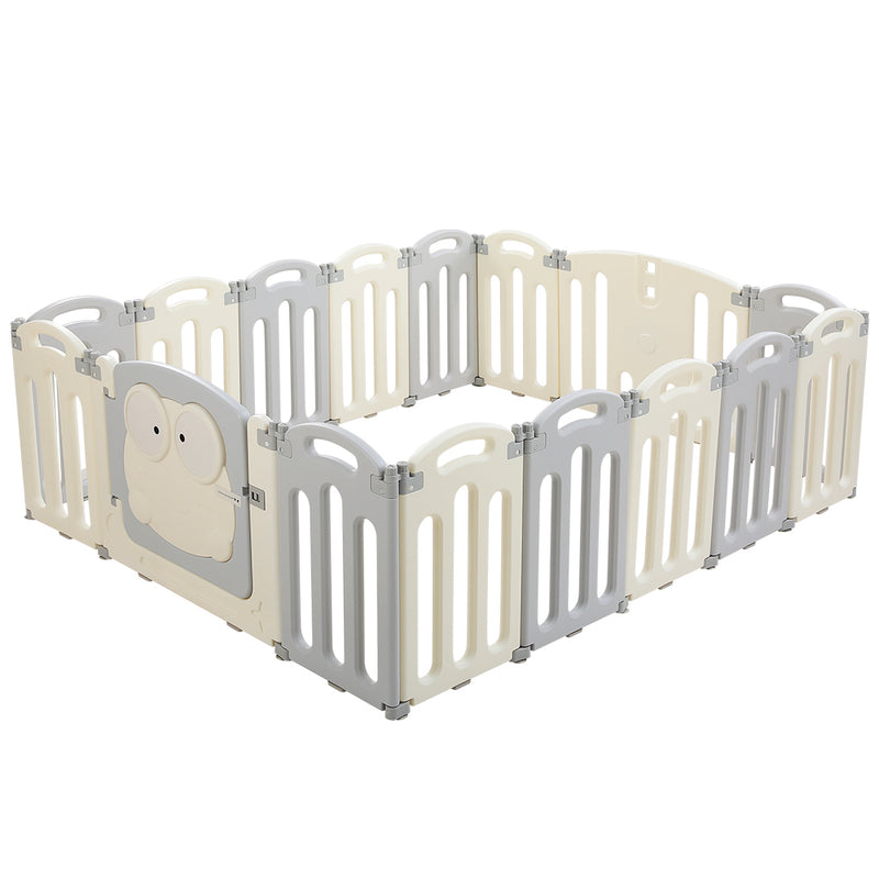 Keezi Baby Playpen 16 Panels Foldable Toddler Safety Fence Centre