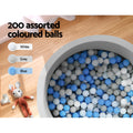 Keezi Kids Ball Pit 90x30cm Ocean Foam Pool Barrier Grey