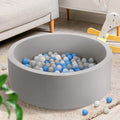 Keezi Kids Ball Pit 90x30cm Ocean Foam Pool Barrier Grey