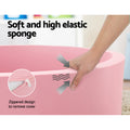 Keezi Kids Ball Pit 90x30cm Ocean Foam Play Pool Pink Barrier