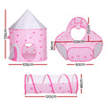 Keezi Kids Pop Up Playhouse Tent Castle Tunnel Basketball Hoop Pink