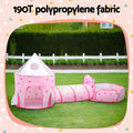 Keezi Kids Pop Up Playhouse Tent Castle Tunnel Basketball Hoop Pink