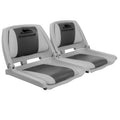 Seamanship 2X Folding Boat Seat Swivel Low Back Grey 4cm Pad
