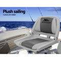 Seamanship 2X Folding Boat Seat Swivel Low Back Grey 4cm Pad