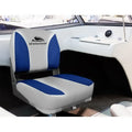 Seamanship 2X Folding Boat Seats Marine Swivel Low Back Grey Blue