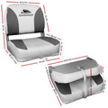 Seamanship 2X Folding Boat Seats Swivel Low Back 13cm Charcoal