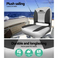 Seamanship 2X Folding Boat Seats Swivel Low Back 13cm Charcoal