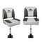 Seamanship Folding Boat Seat 2x Swivel Low Back 34-46cm Pedestal