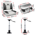 Seamanship Folding Boat Seat 2x Swivel Low Back 34-46cm Pedestal
