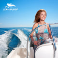 Seamanship Folding Boat Seat 2x Swivel Low Back 34-46cm Pedestal